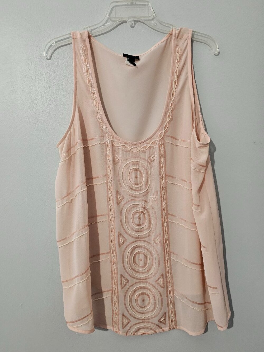 Torrid 1X Blush Embellished Top– Beaded Detail